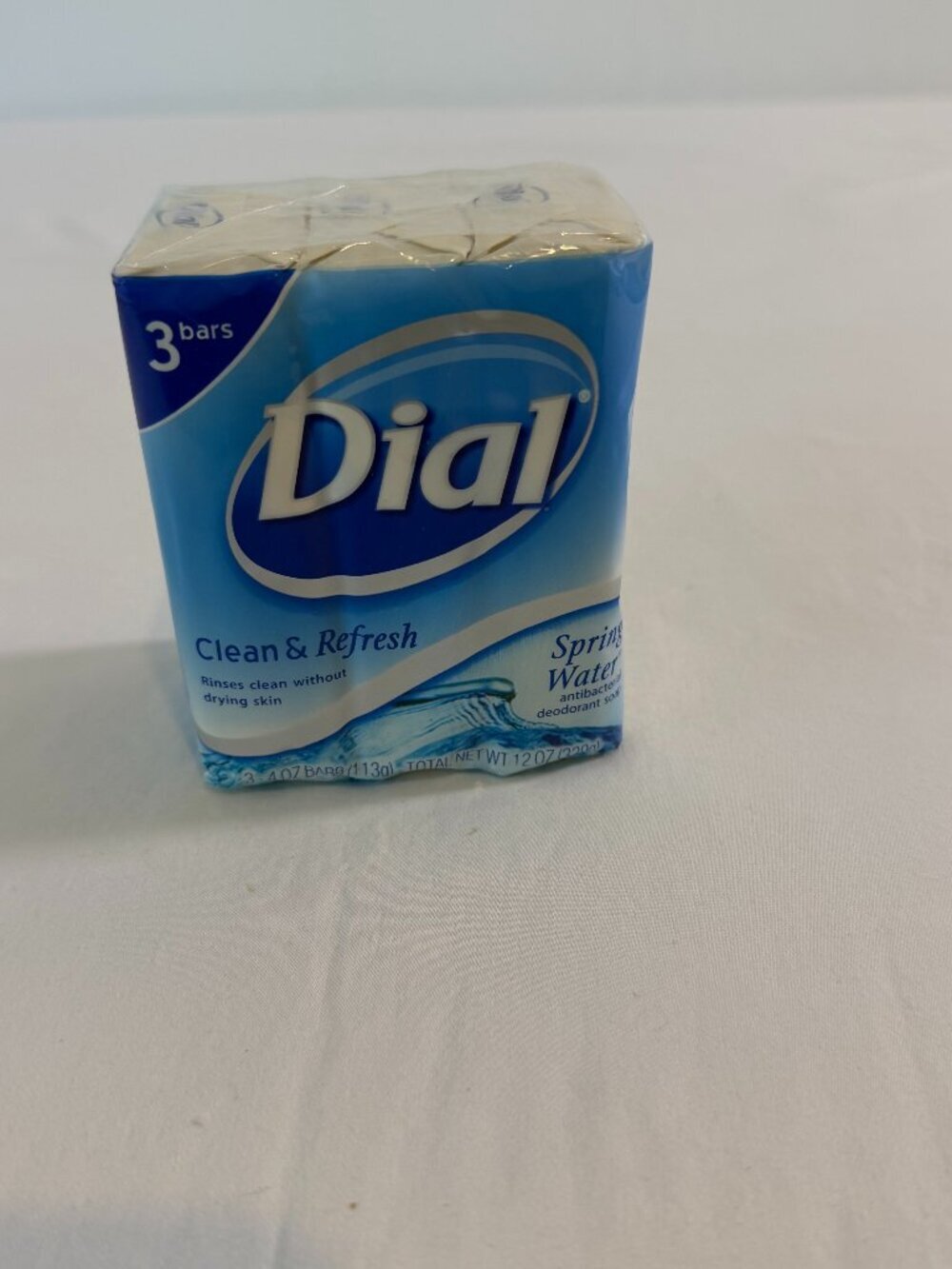 Vintage Dial Spring Water Antibacterial Soap 3 Bar Pack Sealed Triclocarban NOS